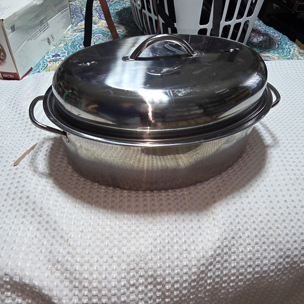 VINTAGE 11 QT STAINLESS OVEN ROASTER PAN
